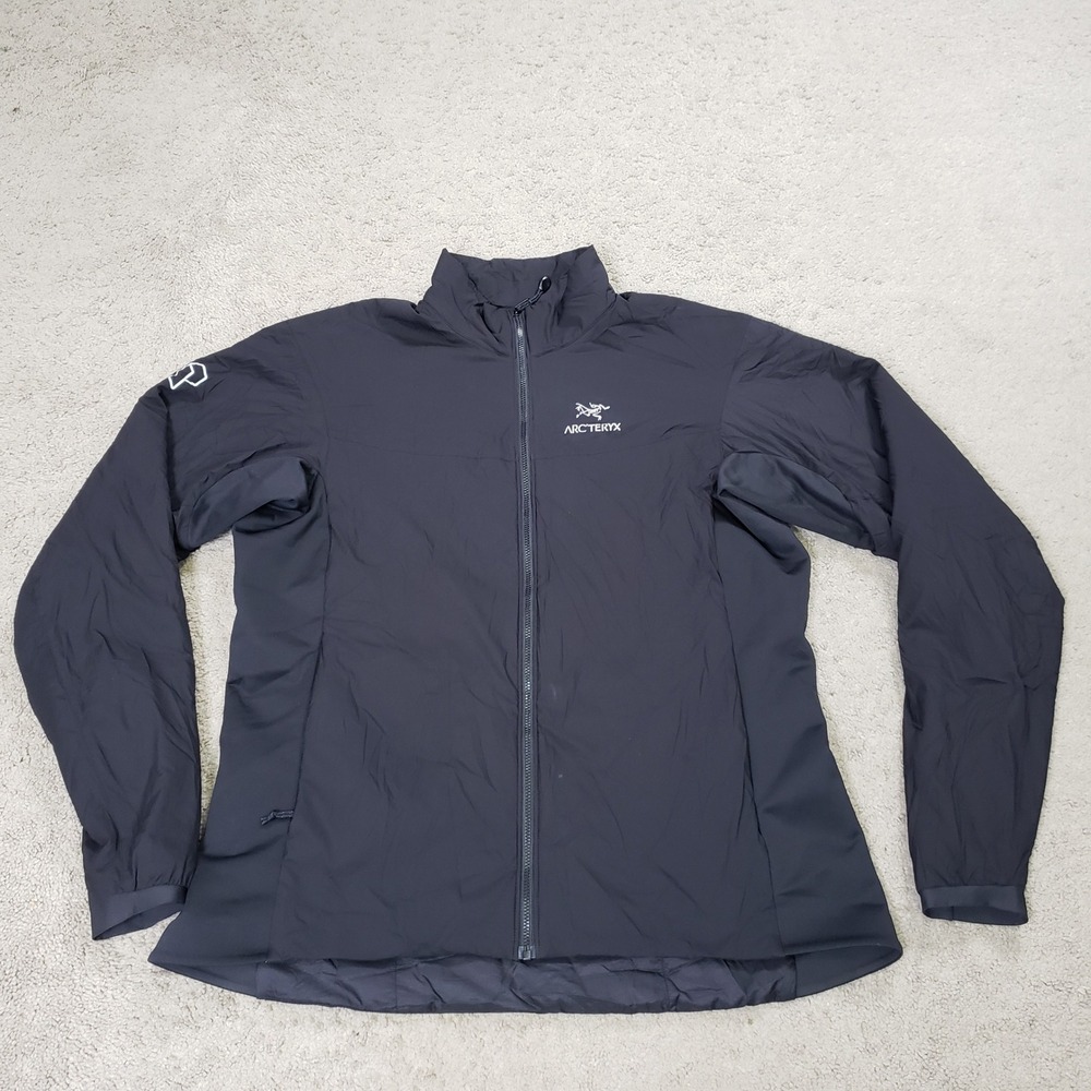 Arcteryx Atom LT Womens Jacket Black Full Zip Insulated XL Mock Neck Logo